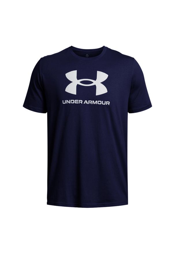 Under Armour - T-shirt Męski Logo 1382911 432. Kolor: niebieski. Sport: turystyka piesza