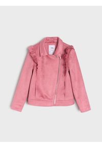 Sinsay - Kurtka ramoneska z ozdobnymi falbankami - różowy. Typ kołnierza: kołnierz z falbankami. Kolor: różowy #1
