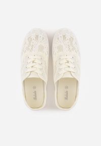 Renee - Beżowe Koronkowe Tenisówki Taralita. Kolor: beżowy. Materiał: koronka. Wzór: koronka. Styl: boho #9