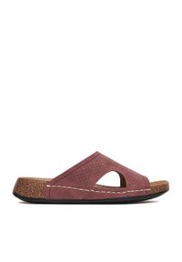Go Soft Klapki CEO-W25701 Bordowy. Kolor: czerwony. Materiał: materiał #1