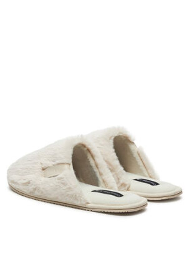 Calvin Klein Jeans Kapcie Hotel Slipper Fur After Glow YW0YW01593 Écru. Materiał: materiał