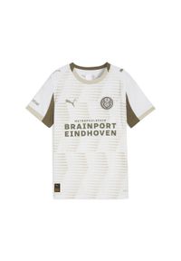 Puma - Młodzieżowa trzecia koszulka PSV Eindhoven 25/26 PUMA White Desert Dust Beige. Kolor: biały, wielokolorowy, beżowy. Sport: piłka nożna
