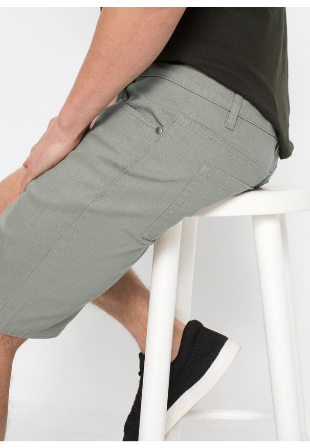 bonprix - Bermudy ze stretchem, regular fit (2-pak). Kolor: beżowy