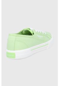 Pepe Jeans tenisówki brady w basic damskie kolor zielony. Nosek buta: okrągły. Zapięcie: sznurówki. Kolor: zielony. Materiał: guma #2