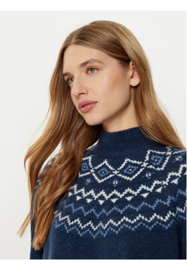 Guess Sweter W4PR0Z Z3LQ0 Granatowy Regular Fit. Kolor: niebieski. Materiał: syntetyk