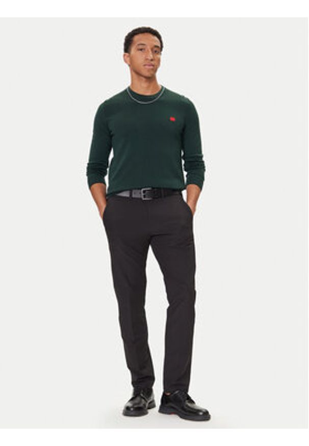 Hugo - HUGO Sweter San Cassius-C1 50475083 Zielony Regular Fit. Kolor: zielony. Materiał: bawełna