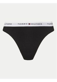 TOMMY HILFIGER - Tommy Hilfiger Komplet 3 par stringów UW0UW05530 Czarny. Kolor: czarny. Materiał: bawełna #3