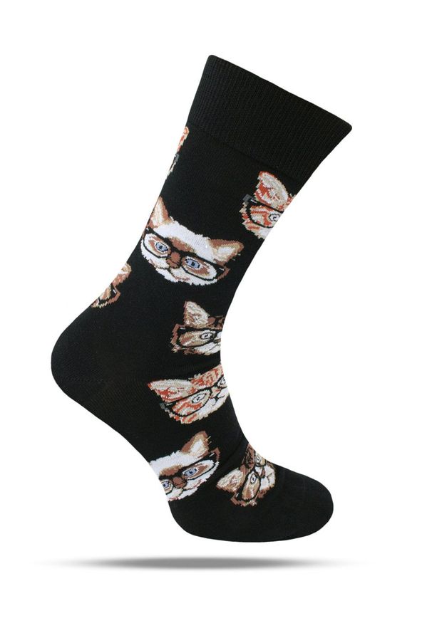 His Story - Tematyczne Skarpetki Bawełniane - Koty w Okularach. Materiał: elastan, bawełna, poliamid