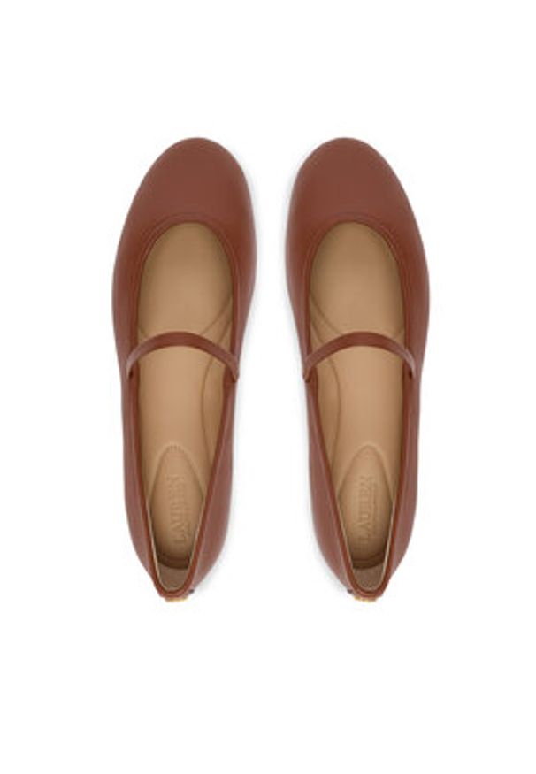 Lauren Ralph Lauren - LAUREN RALPH LAUREN Baleriny 802977874002 Brązowy. Kolor: brązowy. Materiał: skóra