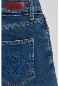 MAX&Co. szorty jeansowe damskie kolor granatowy gładkie medium waist. Okazja: na co dzień. Kolor: niebieski. Materiał: jeans. Wzór: gładki. Styl: casual #4