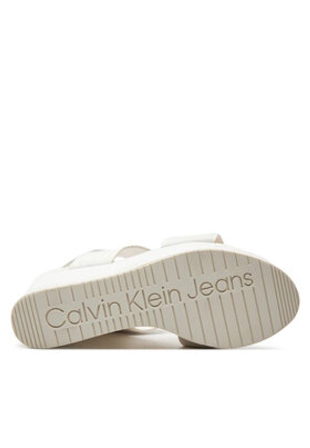 Calvin Klein Jeans Sandały Wedge Sandal Webbing In Mr YW0YW01360 Biały. Kolor: biały. Materiał: materiał
