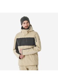 WEDZE - Kurtka narciarska i snowboardowa męska Quechua 900. Kolor: czarny, wielokolorowy, beżowy. Materiał: materiał. Sezon: zima. Sport: narciarstwo, snowboard