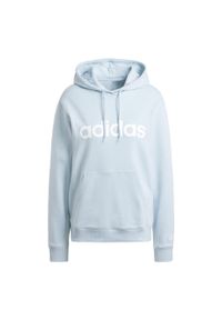Adidas - Bluza z kapturem Essentials Linear. Typ kołnierza: kaptur. Kolor: niebieski. Sport: fitness