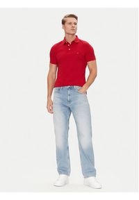 TOMMY HILFIGER - Tommy Hilfiger Polo 1985 MW0MW17771 Czerwony Slim Fit. Typ kołnierza: polo. Kolor: czerwony. Materiał: bawełna #3