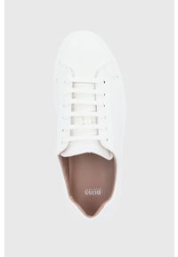 BOSS - Boss Buty skórzane Katie Low Cut 50455179.100 kolor biały na płaskiej podeszwie. Nosek buta: okrągły. Zapięcie: sznurówki. Kolor: biały. Materiał: skóra. Obcas: na płaskiej podeszwie #4