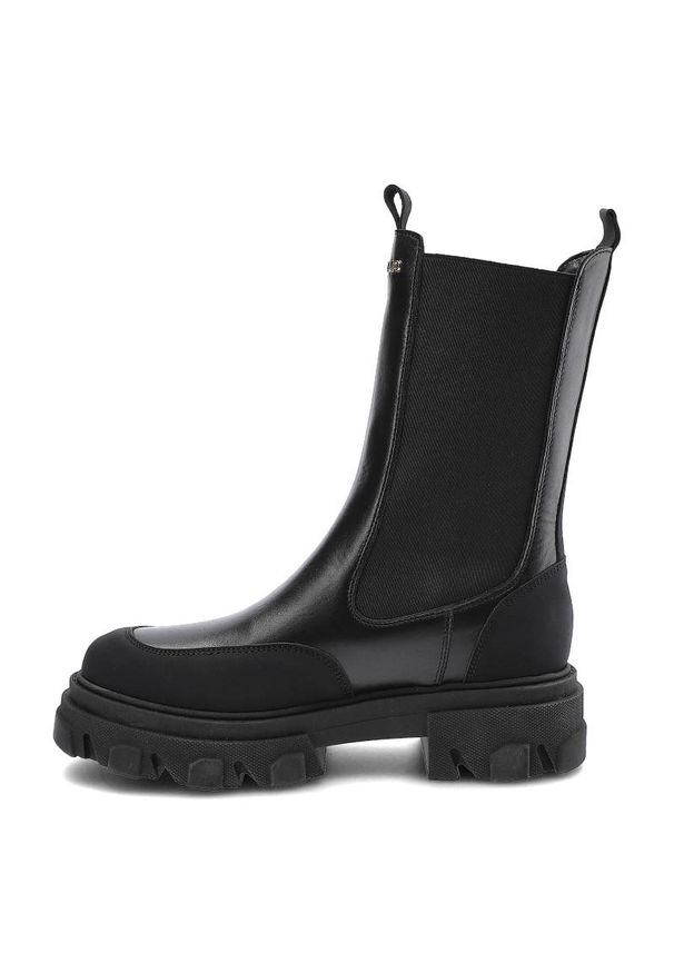 CheBello - Czarne Botki Chebello Damskie Modne Skórzane Buty. Zapięcie: bez zapięcia. Kolor: czarny. Materiał: skóra. Szerokość cholewki: normalna. Sezon: zima, jesień. Obcas: na obcasie. Wysokość obcasa: niski