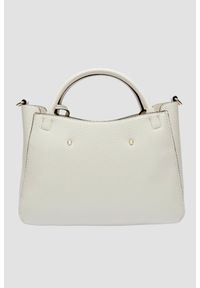 Guess - GUESS Biała torebka damska klasyczna SML Girlfriend Satchel. Kolor: biały. Materiał: skórzane. Styl: klasyczny #11