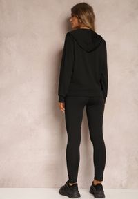 Renee - Czarny Komplet Dresowy 3-częściowy z Legginsami Bluzą i Topem Heri. Kolekcja: plus size. Kolor: czarny. Materiał: dresówka #6