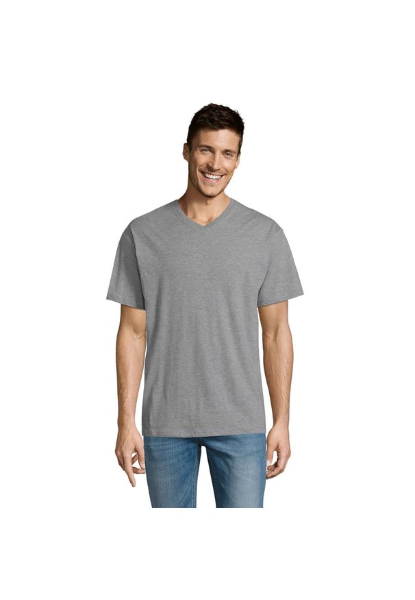 SOL'S - Koszulka Unisex Dla Dorosłych Victory Z Dekoltem W Szpic. Kolor: szary. Sport: turystyka piesza