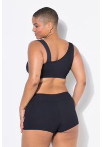 ULLA POPKEN - Damskie Hipsterki kąpielowe obcisły krój wysoki stan elastyczny pas. Stan: podwyższony. Kolekcja: plus size. Kolor: czarny. Materiał: poliester, elastan, poliamid, materiał