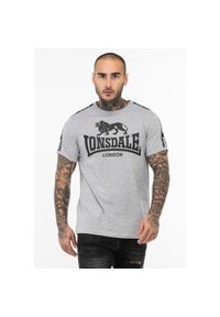 Koszulka Lonsdale Stour. Kolor: wielokolorowy, szary, czarny. Wzór: aplikacja #1