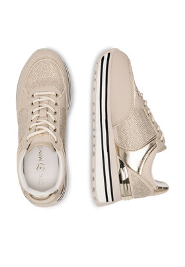 Eva Minge Sneakersy WYL3795-1 Beżowy. Kolor: beżowy. Materiał: skóra