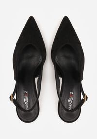 Born2be - Czarne Ażurowe Szpilki z Odkrytą Cholewką Chasianna. Okazja: na co dzień, na spotkanie biznesowe. Zapięcie: sprzączka. Kolor: czarny. Materiał: jeans, satyna. Szerokość cholewki: normalna. Wzór: ażurowy. Obcas: na szpilce. Styl: casual, biznesowy, elegancki #2