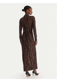 ACCESS FASHION Sukienka codzienna 54-3352-0006 Brązowy Slim Fit. Okazja: na co dzień. Kolor: brązowy. Materiał: syntetyk. Typ sukienki: proste. Styl: casual #5