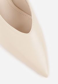 Born2be - Beżowe Czółenka Sandały Vices na Szpilce Bez Pięty Kolenna. Okazja: na co dzień. Kolor: beżowy. Materiał: jeans. Obcas: na szpilce. Styl: casual, elegancki, wizytowy #9