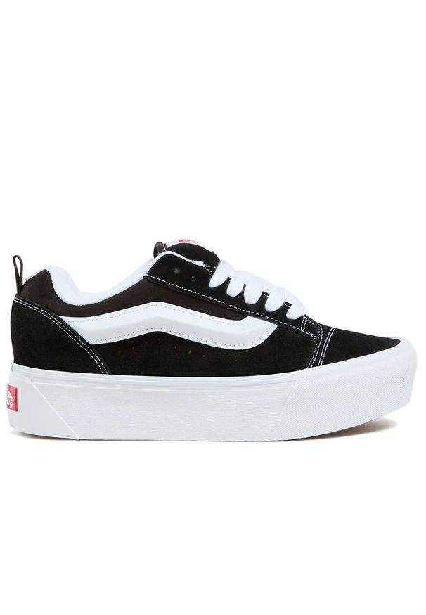 Buty damskie Vans KNU Stack VN000CP66BT1 - czarne. Okazja: na co dzień. Zapięcie: pasek. Kolor: czarny. Materiał: zamsz, materiał, guma. Szerokość cholewki: normalna. Model: Vans Old Skool
