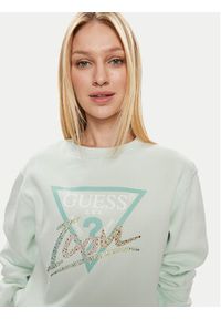 Guess Bluza Icon W4GQ09 KB681 Zielony Relaxed Fit. Kolor: zielony. Materiał: syntetyk