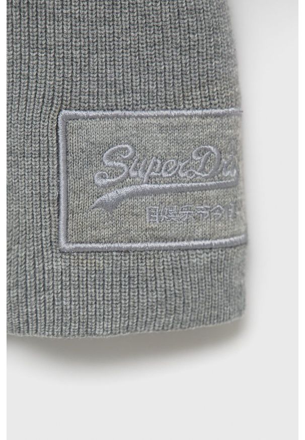 Superdry Szalik bawełniany kolor szary melanżowy. Kolor: szary. Materiał: bawełna. Wzór: melanż