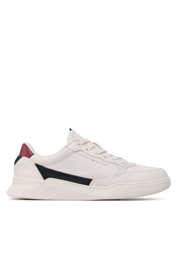 TOMMY HILFIGER - Tommy Hilfiger Sneakersy Elevated Cupsole Leather FM0FM04490 Beżowy. Kolor: beżowy. Materiał: skóra