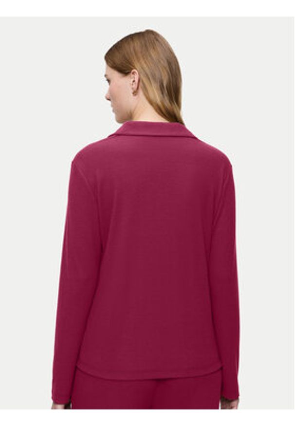 Triumph Koszulka piżamowa Mix&Match 10225047 Bordowy Regular Fit. Kolor: czerwony. Materiał: syntetyk, wiskoza