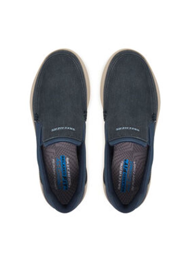 skechers - Skechers Półbuty Relaxed Fit: Hasting - Fielden 205066/NVY Granatowy. Kolor: niebieski. Materiał: materiał