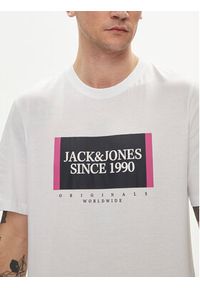 Jack & Jones - Jack&Jones T-Shirt Lafayette 12252681 Biały Standard Fit. Kolor: biały. Materiał: bawełna