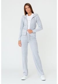 Juicy Couture - JUICY COUTURE Szare damskie spodnie Del Ray, Rozmiar L. Kolor: szary. Materiał: bawełna. Wzór: haft #5