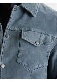 Milestone Kurtka skórzana Valerio 612205 60790 Niebieski Regular Fit. Kolor: niebieski. Materiał: welur #2