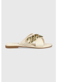 MEXX - Mexx klapki skórzane Laila damskie kolor beżowy MXCY011301W. Kolor: beżowy. Materiał: skóra