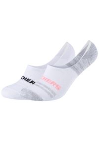 skechers - Skarpetki sportowe dla dorosłych 2PPK Mesh Ventilation Footies Socks. Kolor: biały. Materiał: elastan, poliamid, bawełna