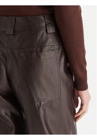 ACCESS FASHION Spodnie z imitacji skóry 54-5132-188 Brązowy Regular Fit. Kolor: brązowy. Materiał: skóra #5