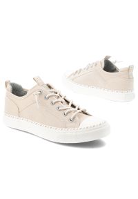 Big-Star - Trampki damskie Big Star, tekstylna cholewka sznurowany fason klasyczna gumowa podeszwa lekka konstrukcja minimalistyczny design, beżowe, TT274387. Zapięcie: sznurówki. Kolor: biały. Materiał: guma. Szerokość cholewki: normalna. Styl: klasyczny #5