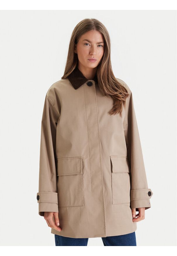 TOMMY HILFIGER - Tommy Hilfiger Płaszcz przejściowy 2-In-1 WW0WW47765 Beżowy Regular Fit. Kolor: beżowy. Materiał: syntetyk