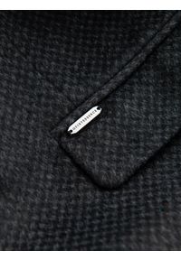 Ombre Clothing - Długi rozpinany męski płaszcz z wełną – grafitowy V2. Kolor: szary. Materiał: wełna. Długość: długie. Sezon: zima. Styl: elegancki #4