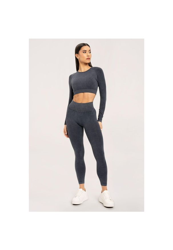 GYM GLAMOUR - Legginsy fitness damskie Gym Glamour sprane. Kolor: wielokolorowy, szary, brązowy. Sport: fitness