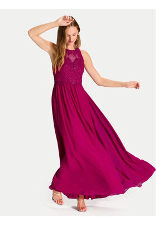 Hey Kyla Sukienka wieczorowa 5AI084HK Różowy Regular Fit. Kolor: różowy. Materiał: syntetyk. Styl: wizytowy