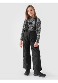 4f - 4F Spodnie narciarskie membrana 8000 dziewczęce - czarne 134 (8-9 lat). Kolor: czarny. Materiał: dzianina, materiał, tkanina, poliester. Sezon: lato. Sport: narciarstwo #1