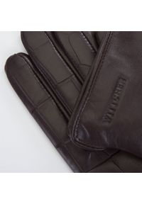Wittchen - Damskie rękawiczki ze skóry croco brązowe. Kolor: brązowy. Materiał: skóra. Wzór: aplikacja, gładki. Styl: casual, elegancki #2