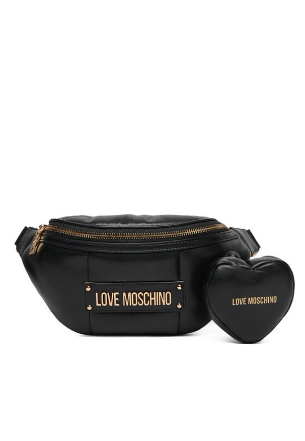 Love Moschino - LOVE MOSCHINO Saszetka nerka JC4323PP0NKM100A Czarny. Kolor: czarny. Materiał: skóra