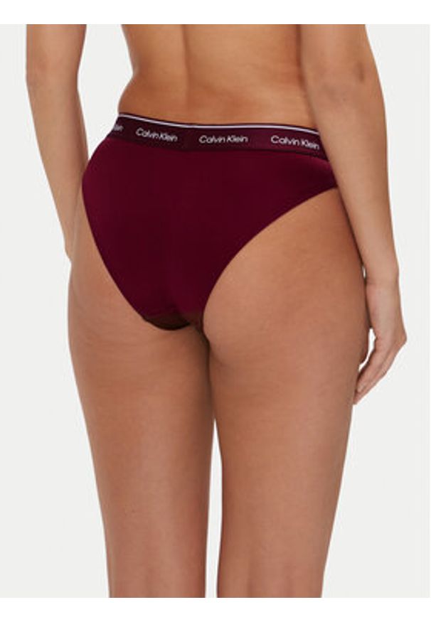 Calvin Klein Swimwear Dół od bikini KW0KW02428 Bordowy. Kolor: czerwony. Materiał: syntetyk